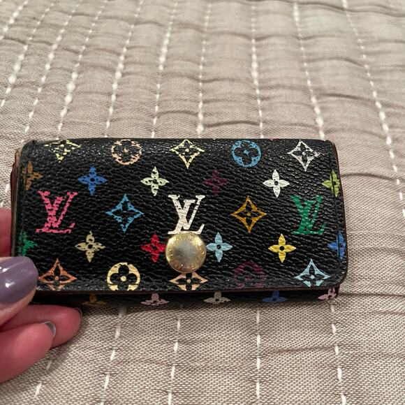 LOUIS VUITTON Monogram Multicolor Multiples 4 Key Holder Black Grenade COA - Picture 2 of 12